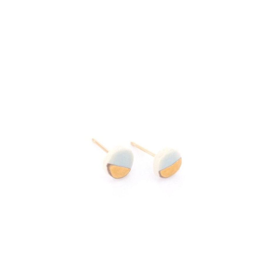 Lifestyle Perch Home | Tiny Pebble Studs|Blue/Gold