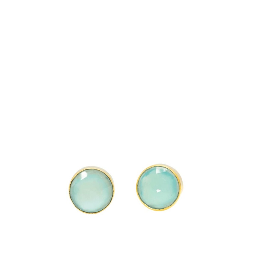 Lifestyle Perch Home | Rose Cut Blue Chalcedony Earrings