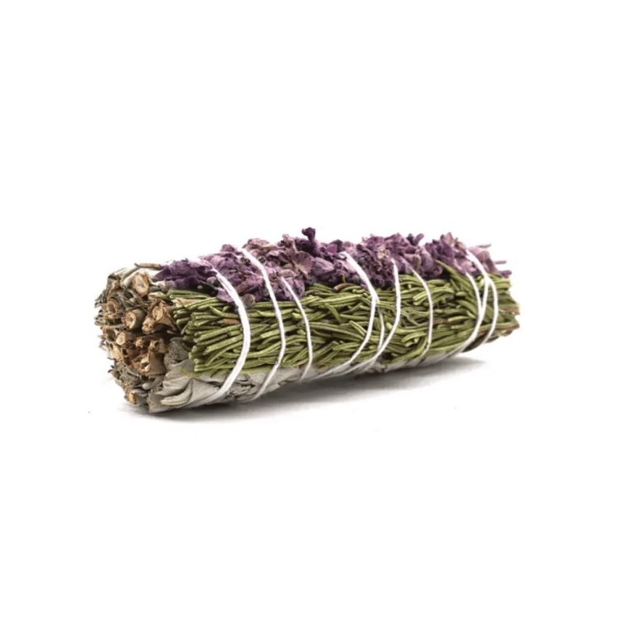 Lifestyle Perch Home | Lavender, Rosemary, And White Sage Smudge Stick