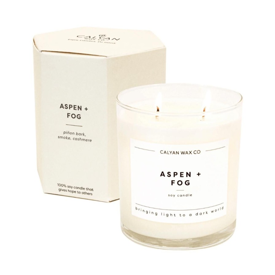 Home & Living Perch Home | Aspen + Fog Glass Tumbler Soy Candle