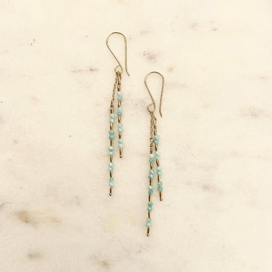 Lifestyle Perch Home | Stacked Foxtail Earrings|Amazonite