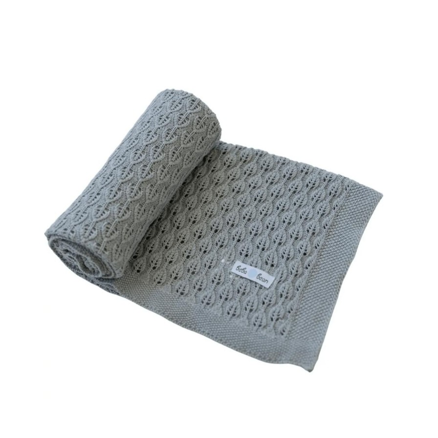 Baby Perch Home | Grey Open Knit Blanket