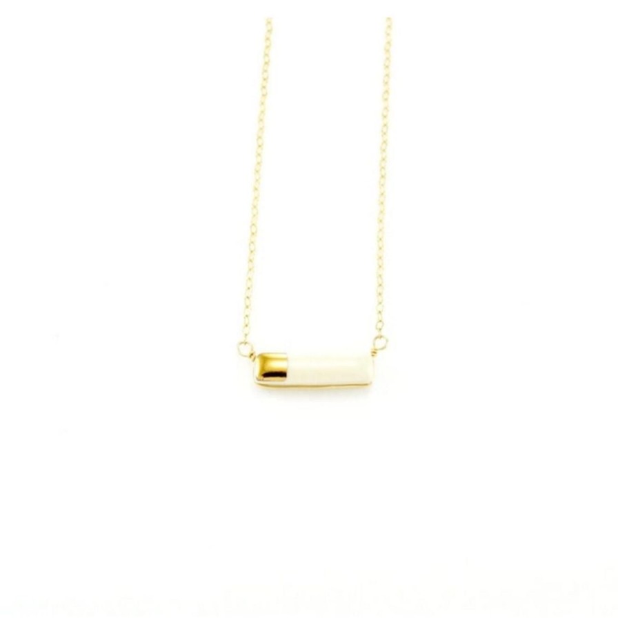 Lifestyle Perch Home | Teeny Reed Necklace|White/Gold