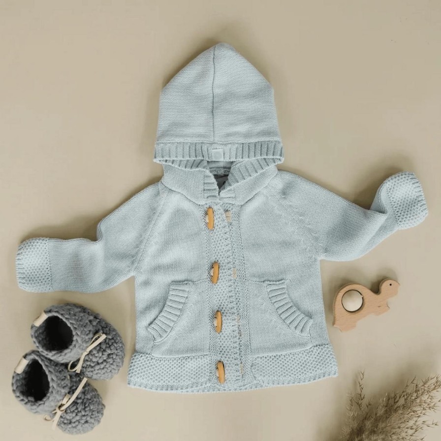 Baby Perch Home | Blue Crochet Knit Hoodie