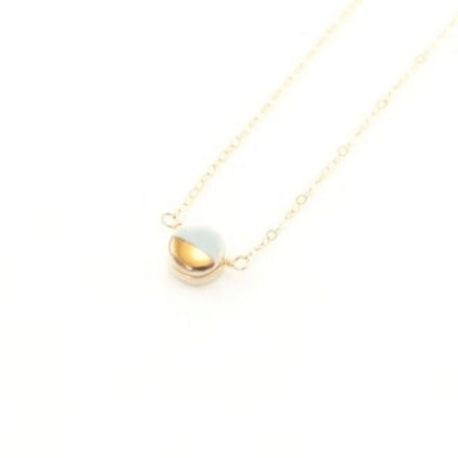 Lifestyle Perch Home | Teeny Pebble Necklace|Blue/Gold