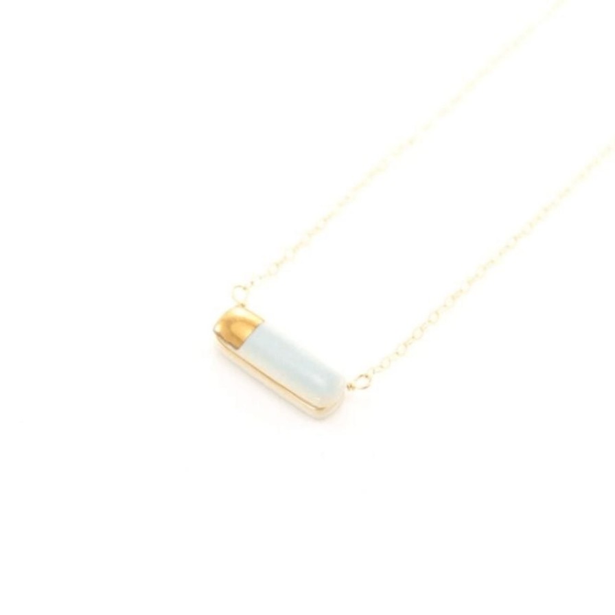 Lifestyle Perch Home | Teeny Reed Necklace|Blue/Gold