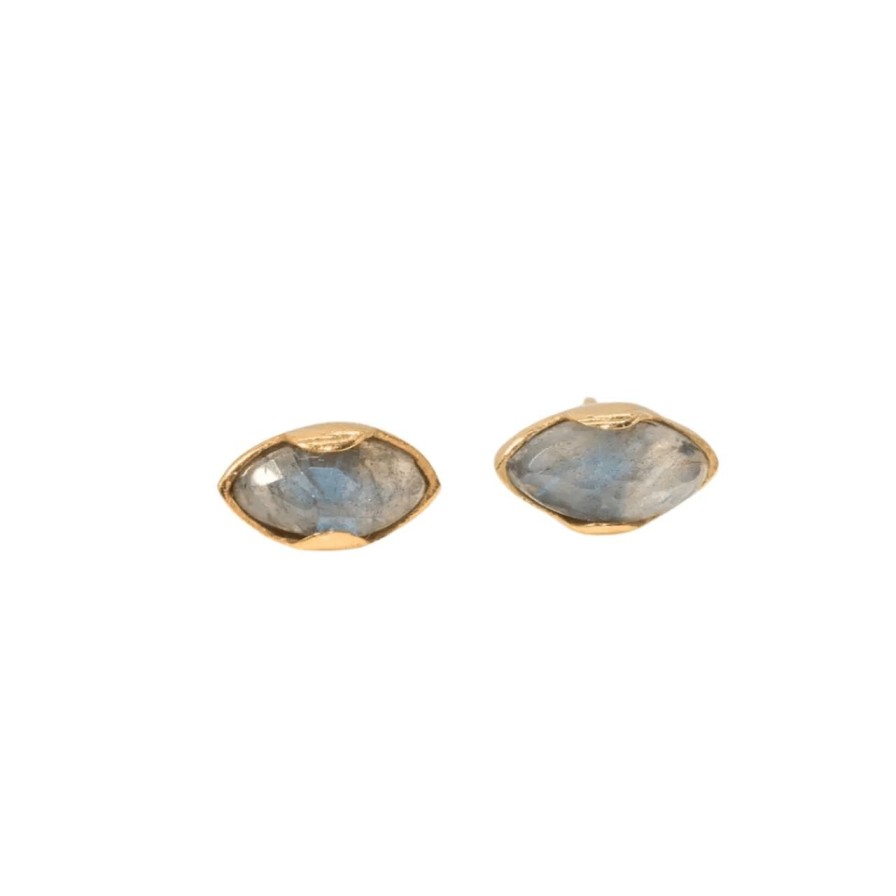 Lifestyle Perch Home | Labradorite Marquis Stud Earrings